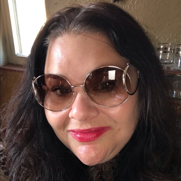 CHLOE ROUND FRAME  SILVER METAL OVERSIZED SUNGLASSES WITH CASE NIB - Picture 8 of 16